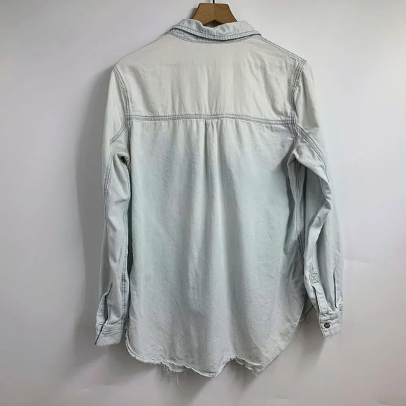 Sanctuary Women's‎ Lace Up Button Front Long Sleeve Collared Shirt Size L - Picture 2 of 12